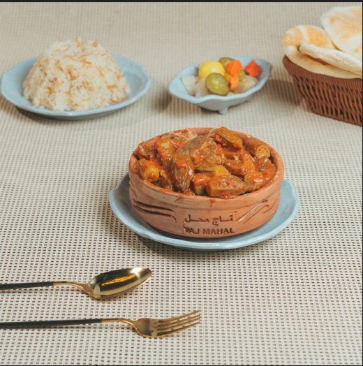 طاجن بامية باللحمة